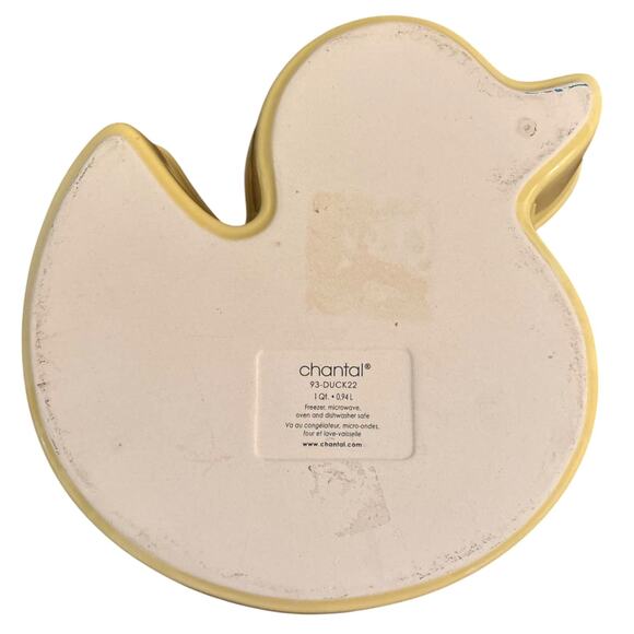 Chantal Yellow Duck 1 Qt. Ceramic Dish Freezer Microwave Oven Dishwasher Safe - Picture 4 of 5